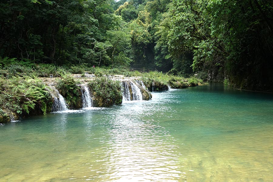 One of the many clear pools at Semuc Champey