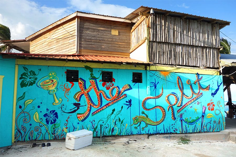 the split in caye caulker, a popular local and tourist hangout spot