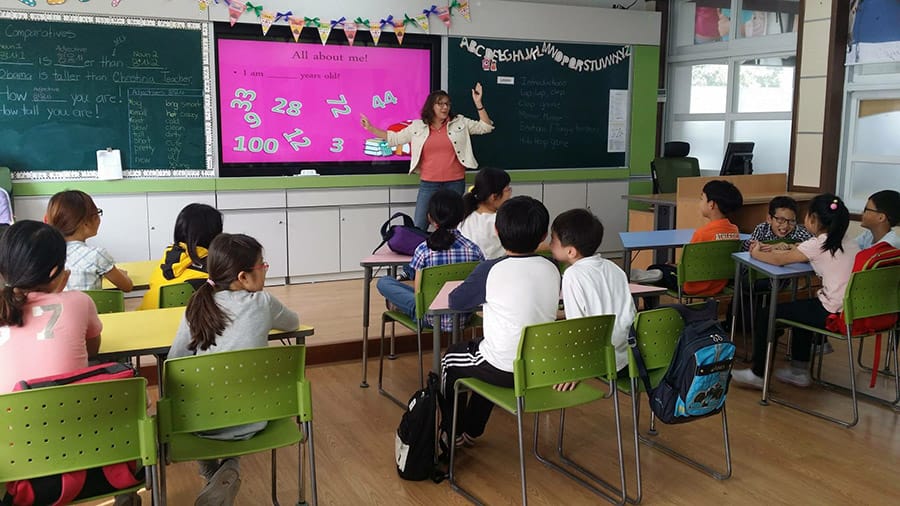 Duke Stewart's Wife Teaching English in Korea