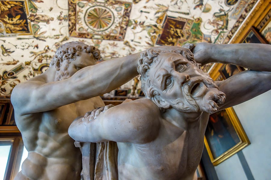 Sculpture at the Uffizi Gallery in Florence