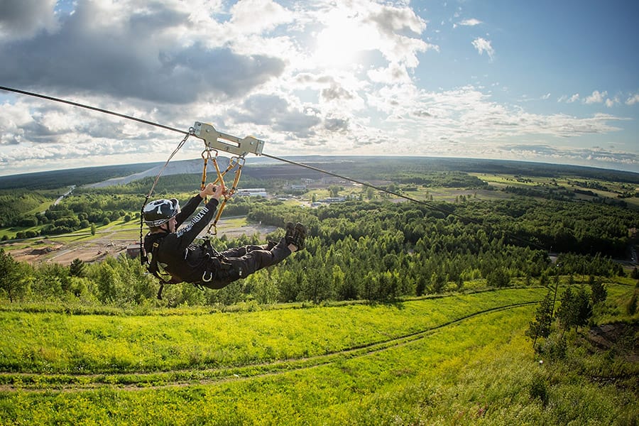 Zip-line in Kiviõli Adventure Centre