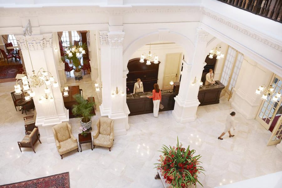 Lobby at Raffles Hotel. Image Credit: © Raffles Hotel Singapore