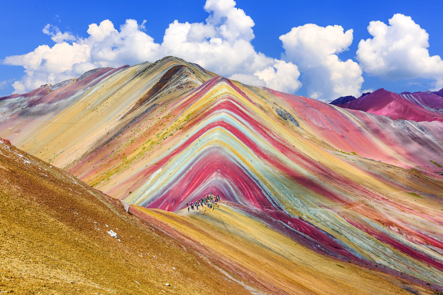 Vinicunca, Cusco Region, Peru. Montana de Siete Colores, or Rainbow Mountain.