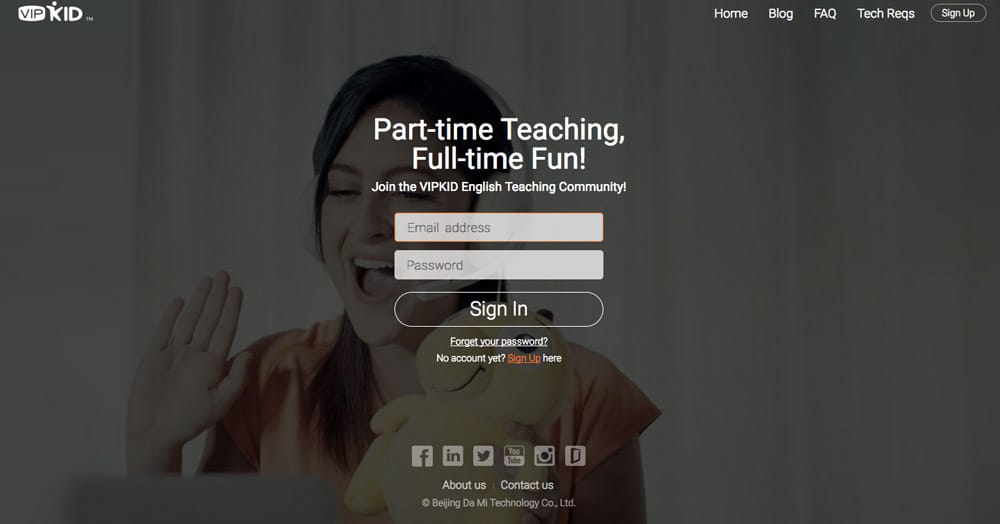 VIPKID Homepage Screenshot