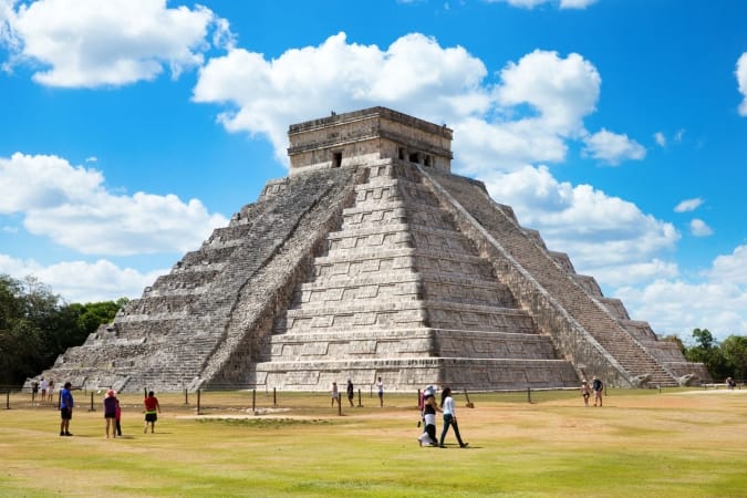 Kukulkan Pyramid in Chichen Itza Site, Mexico