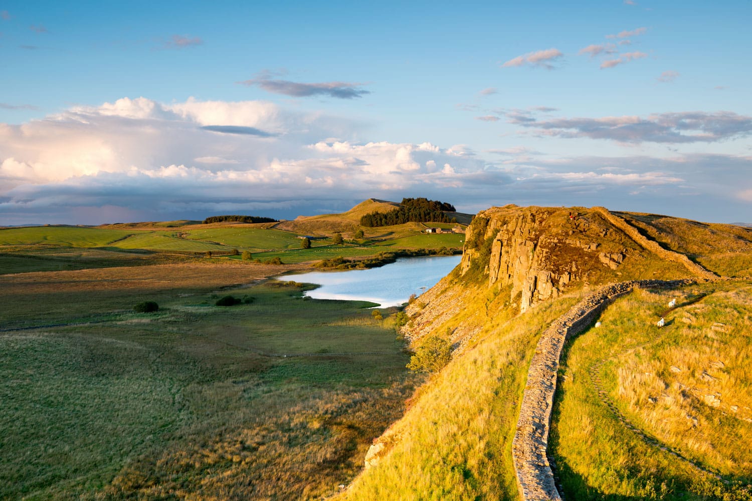 Hadrians Wall in Northumberland on the Scottish Border