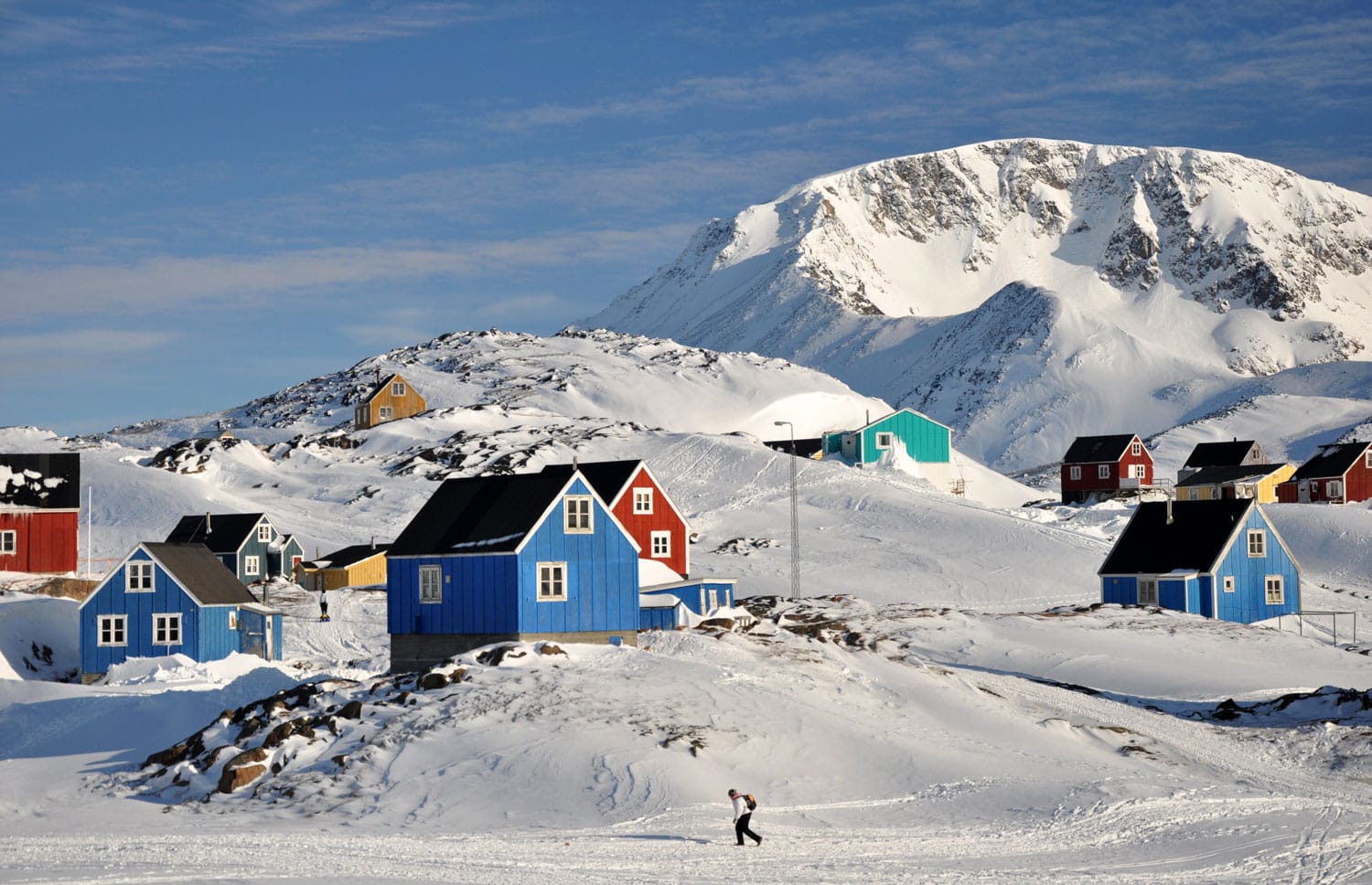 Colorful houses in the Kulusuk village, Greenland