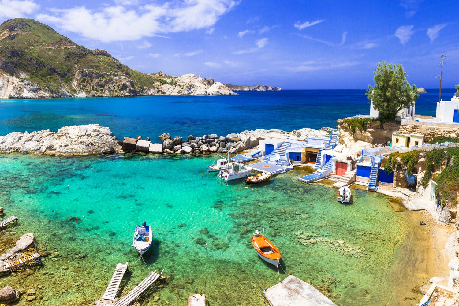 Milos - traditional village Mandrakia , beautiful islands of Greece