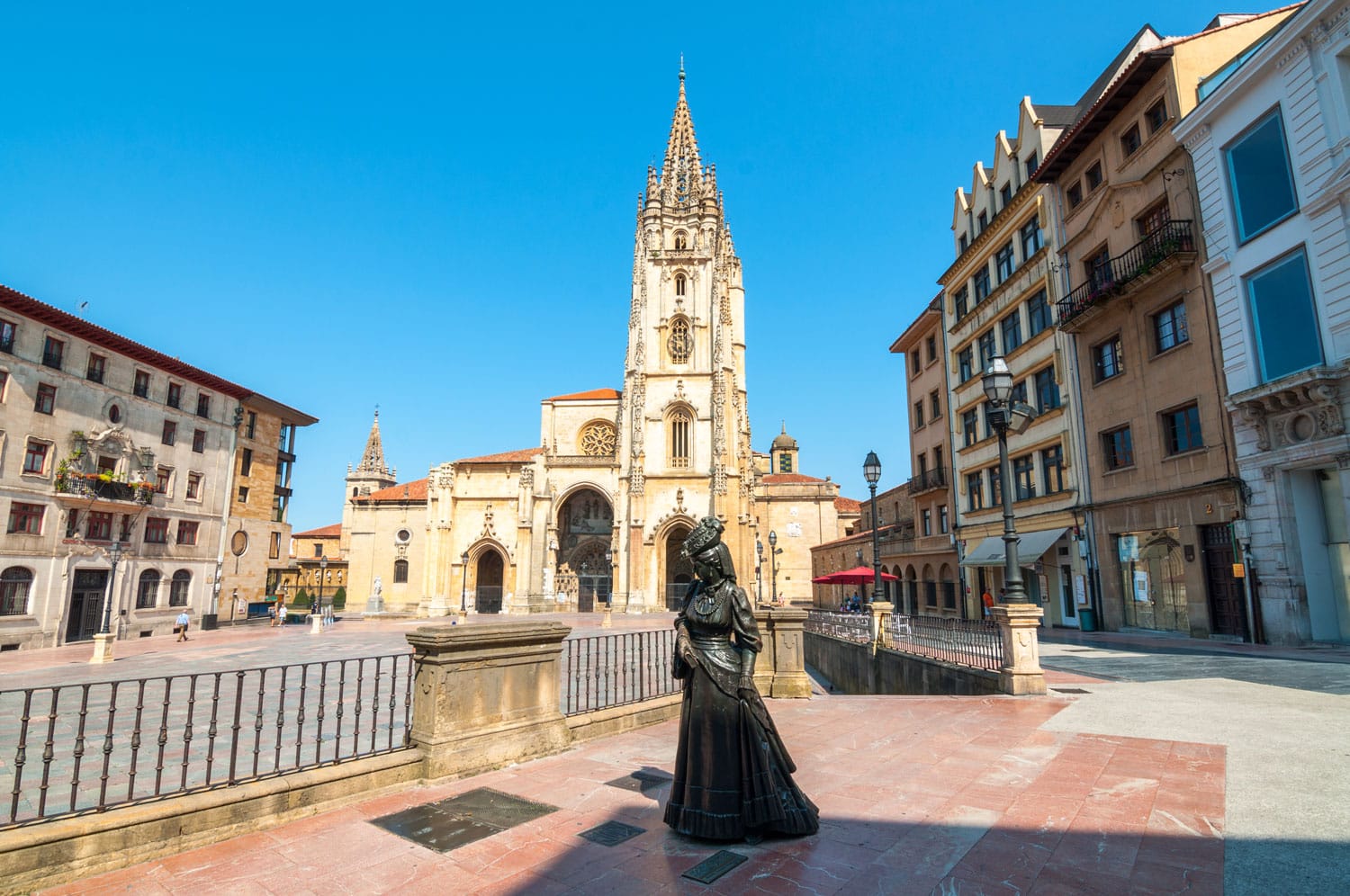 Holy Saviour Cathedral square in Oviedo Spain