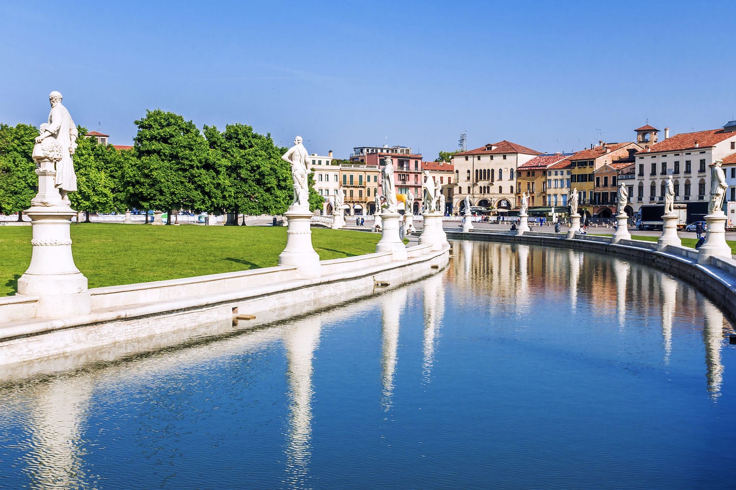Fragment of Prato della Valle in Padua, Italy.