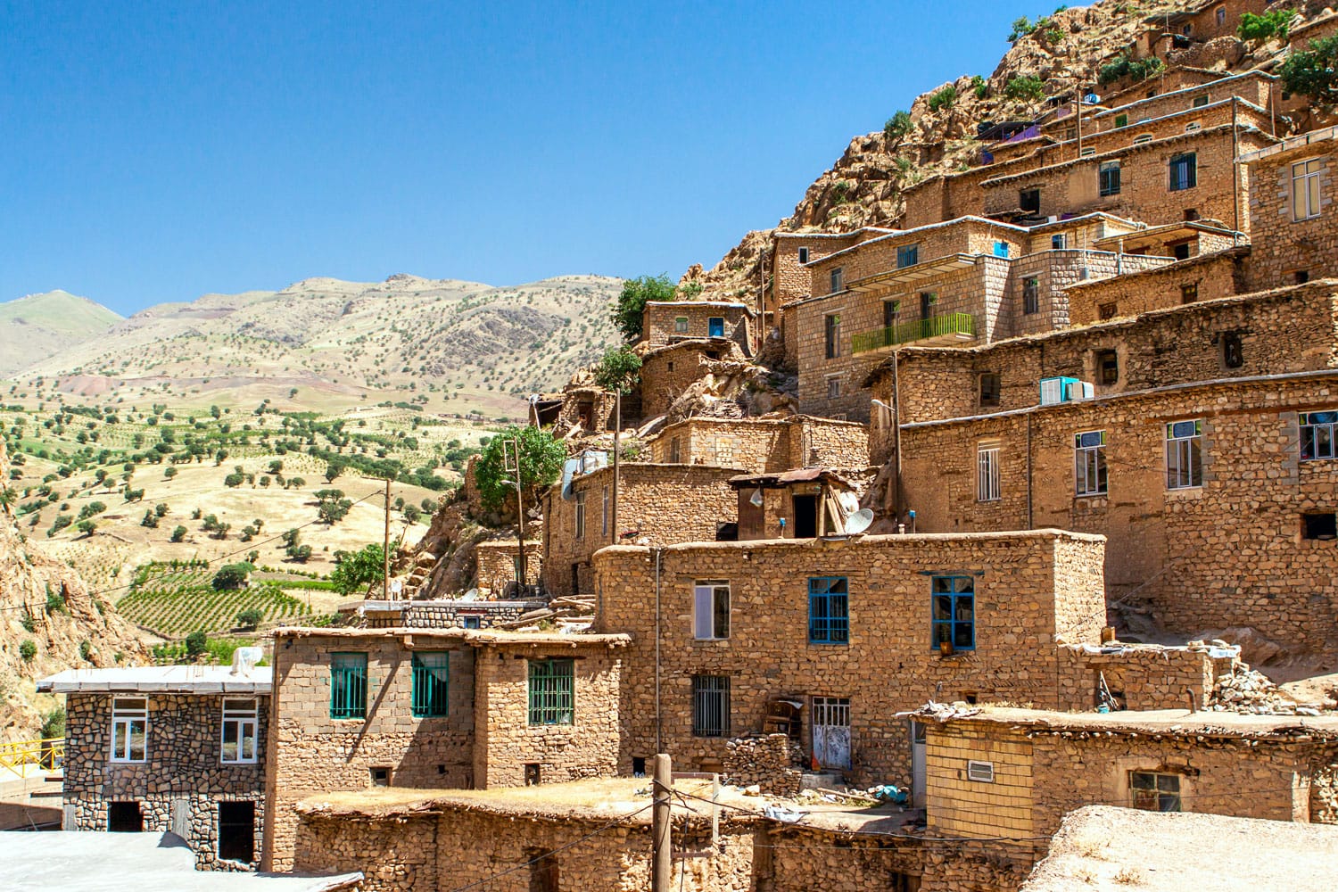 Palangan - old stony village in Kurdistan, Iran.