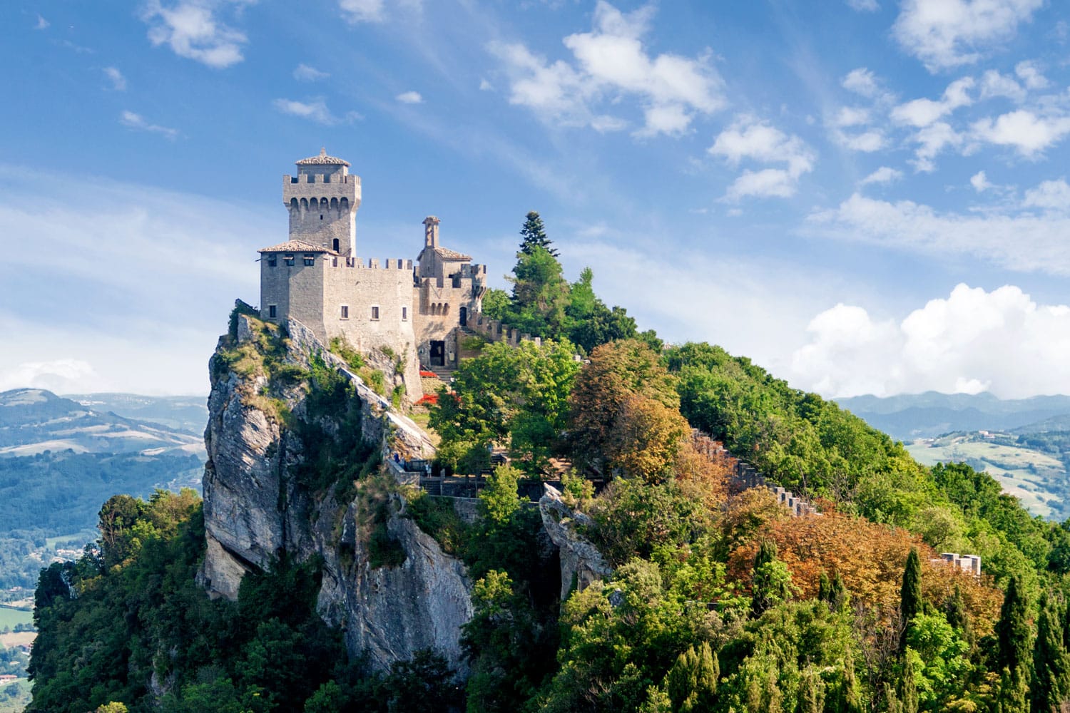 Summer photo of San Marino second tower: the Cesta or Fratta