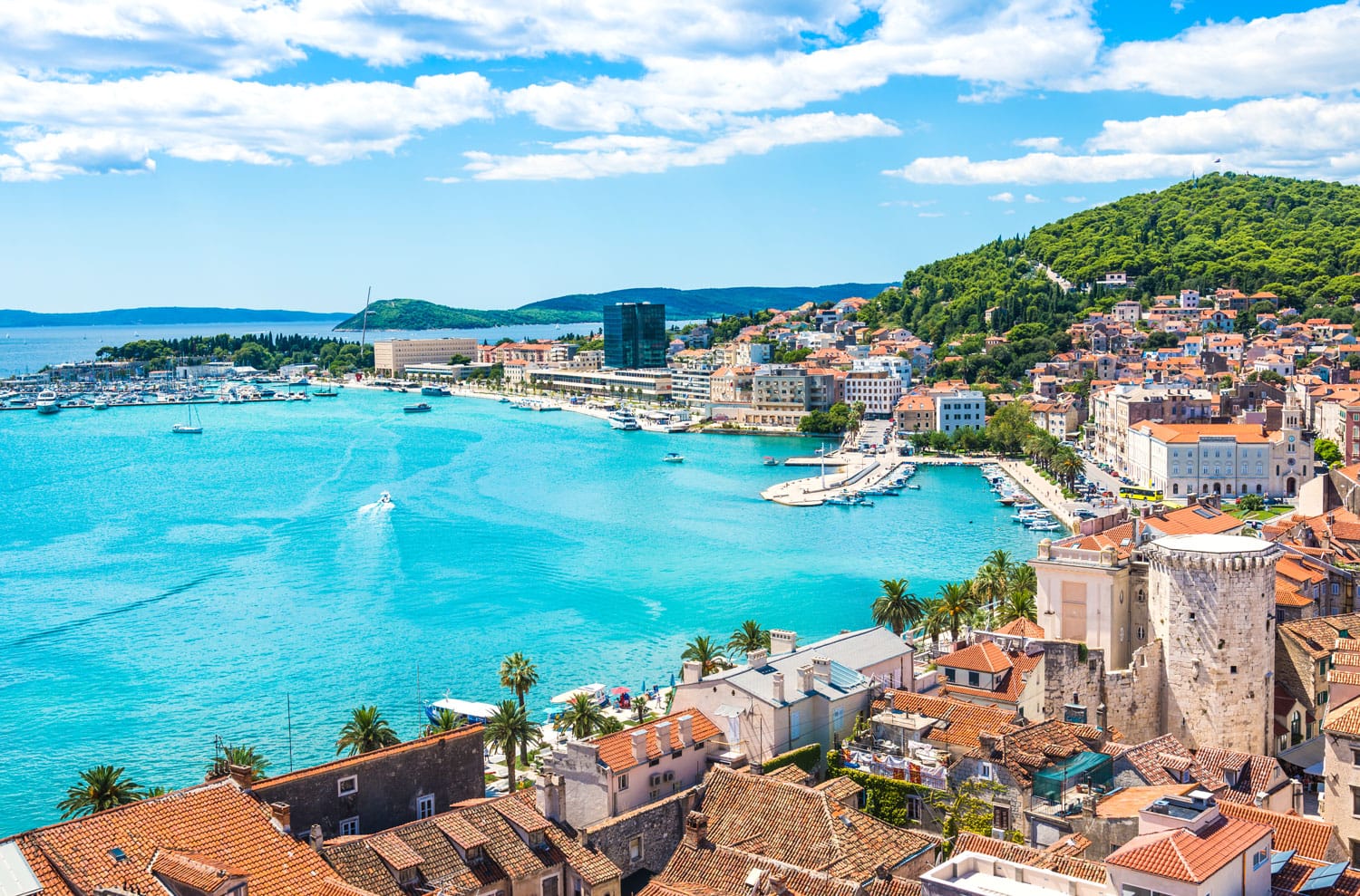 Split panoramic view of town, Dalmatia, Croatia.
