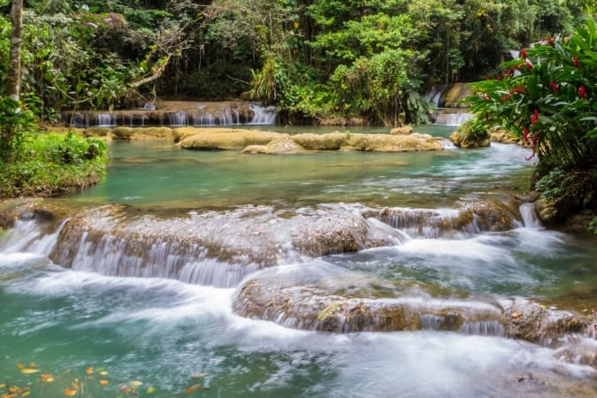 The lower pool from the waterfall at Y S Falls, Jamaica