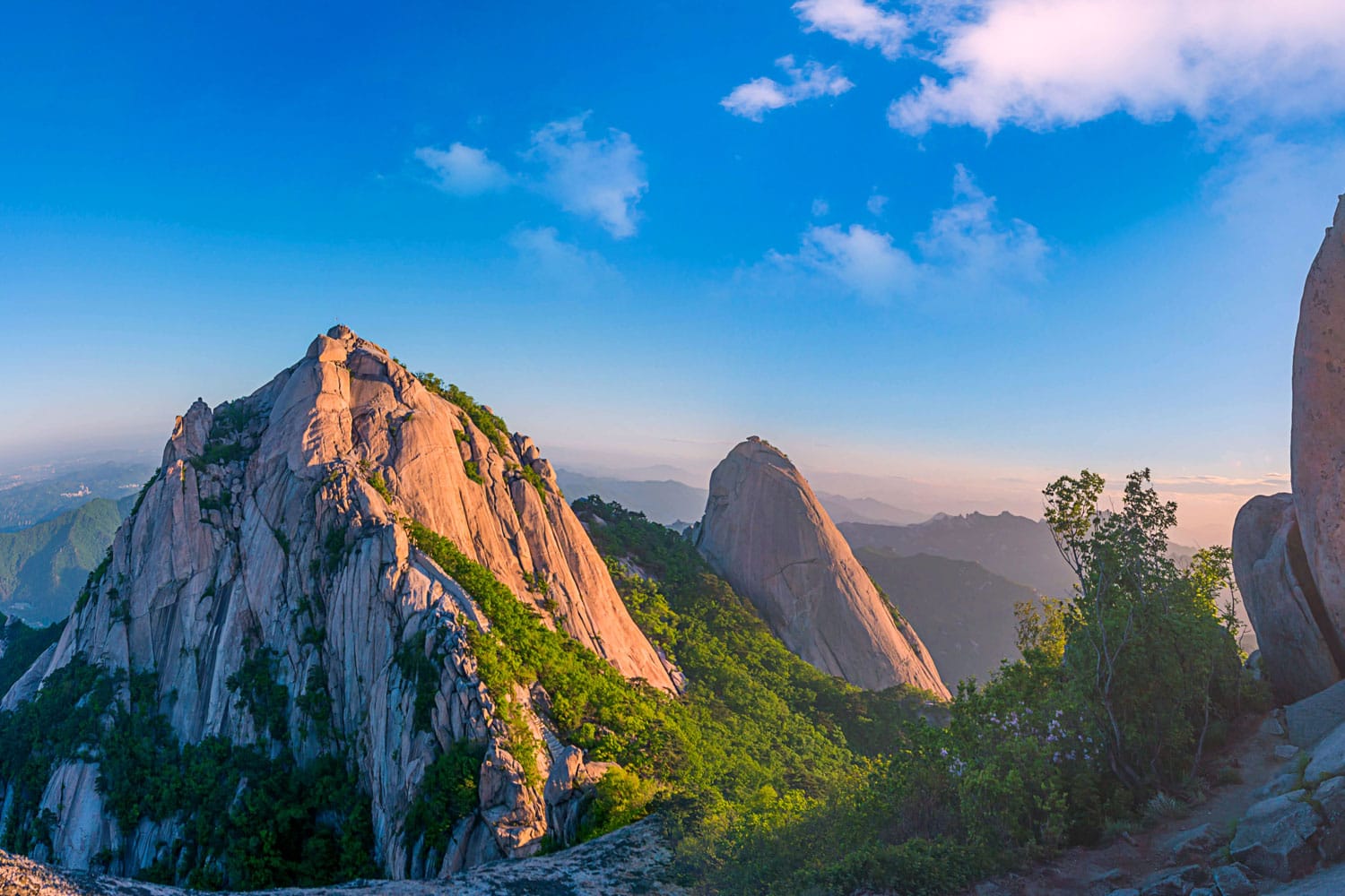 Bukhansan mountain in Seoul at Sunrise in Bukhansan National Park, South Korea