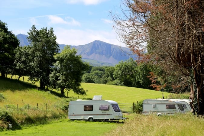 Campervans at a Campsite