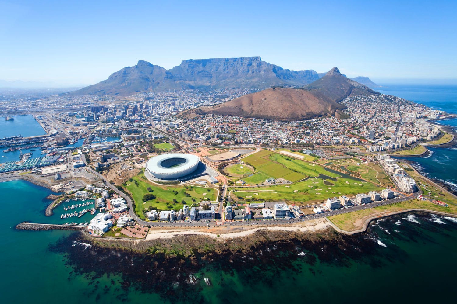 aerial view of Cape Town, South Africa