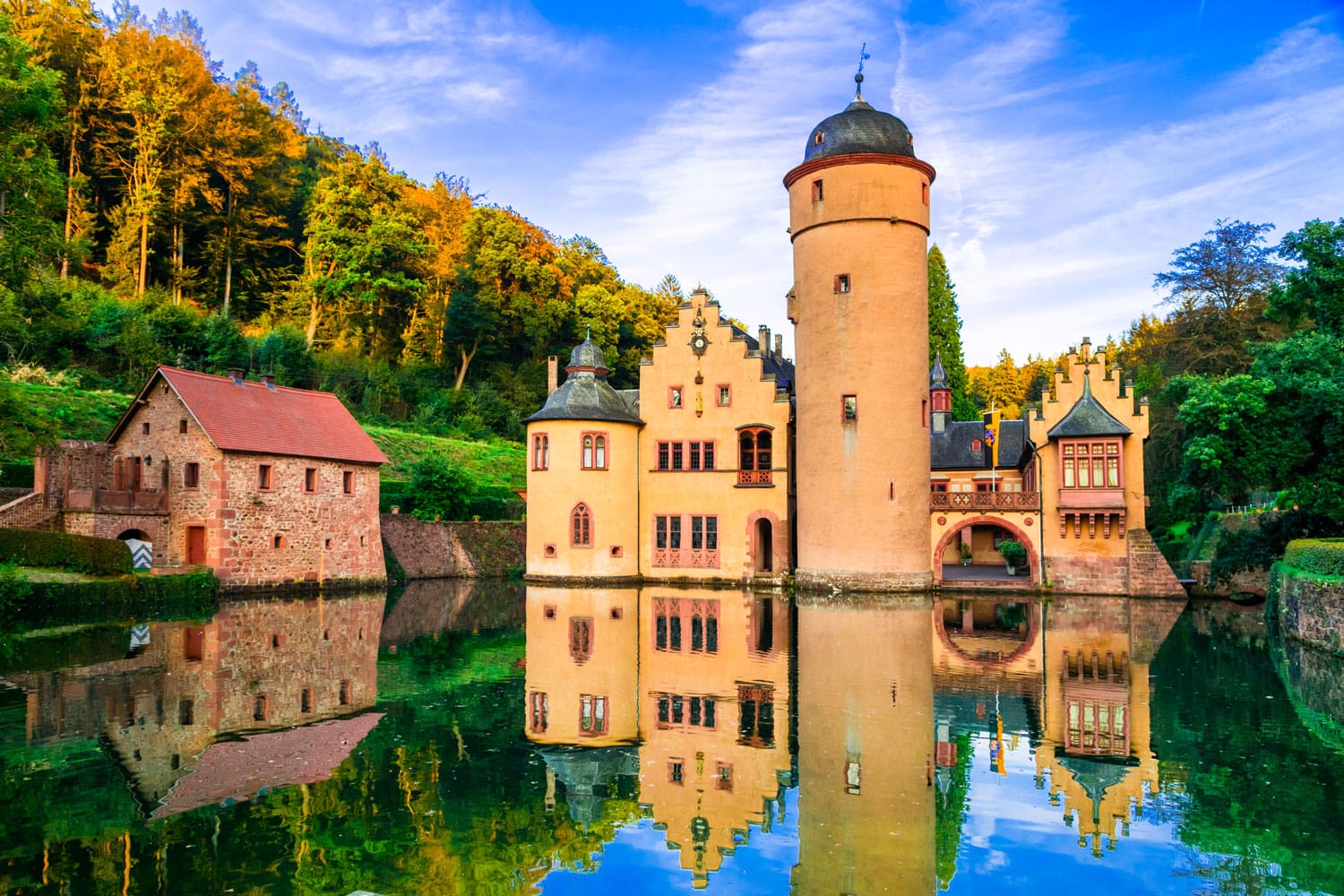 The beautiful and romantic castle, Mespelbrunn in Germany