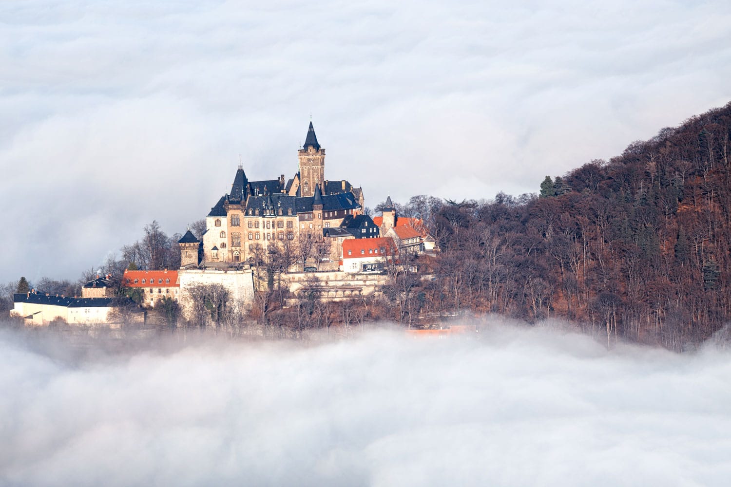Castle above the clouds in Wernigerode 