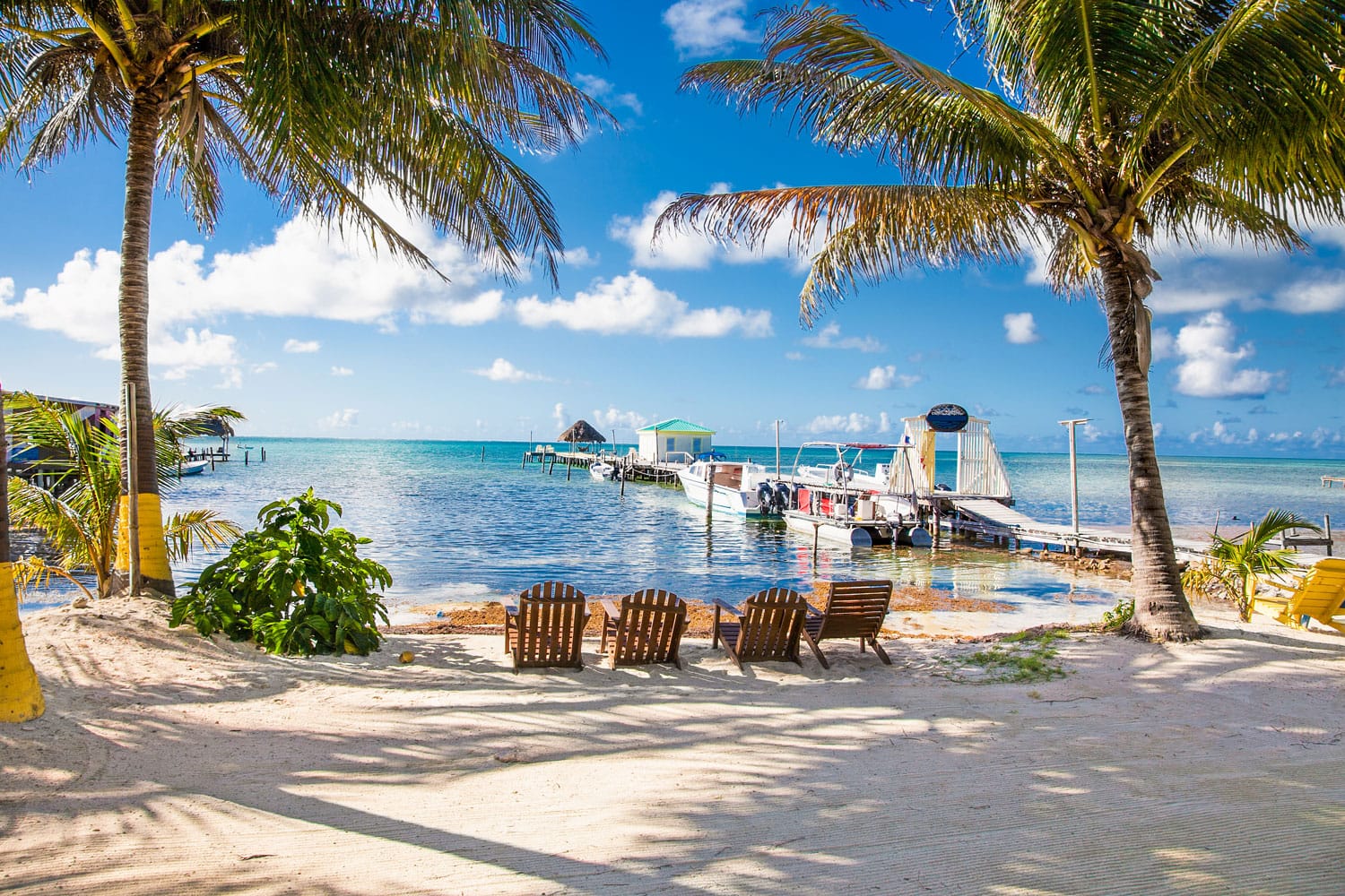 Beautiful view of the Caribbean sea from Caye Caulker, Belize