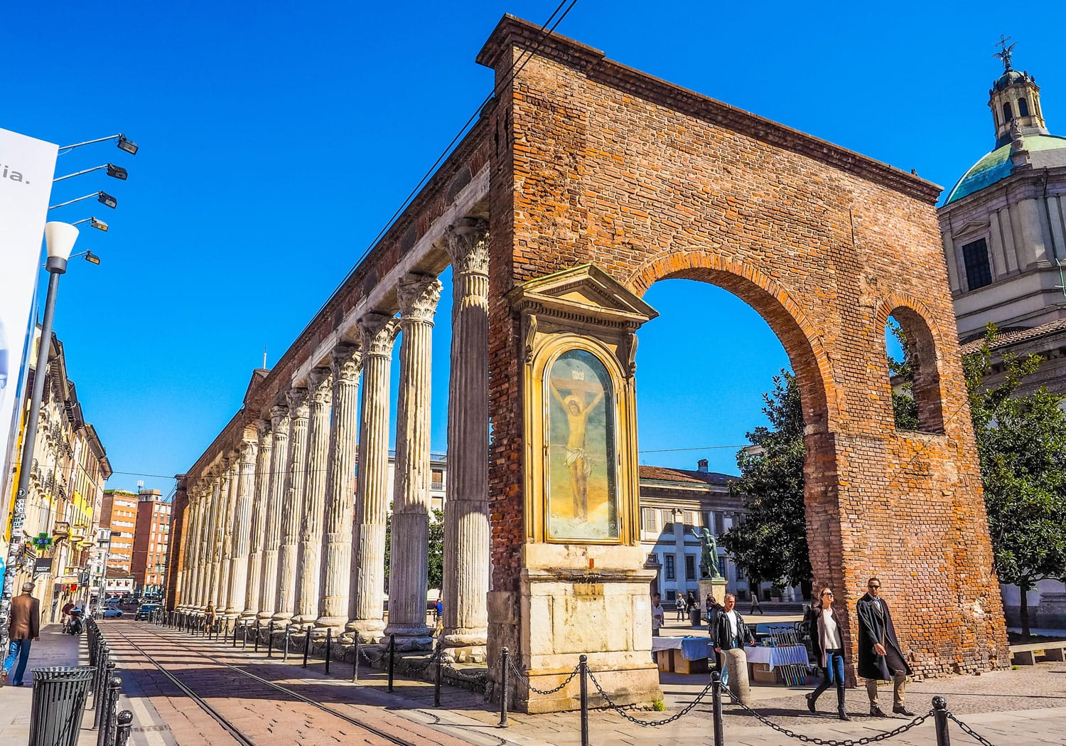 Ancient Roman ruins, Colonne di San Lorenzo in Milan Italy