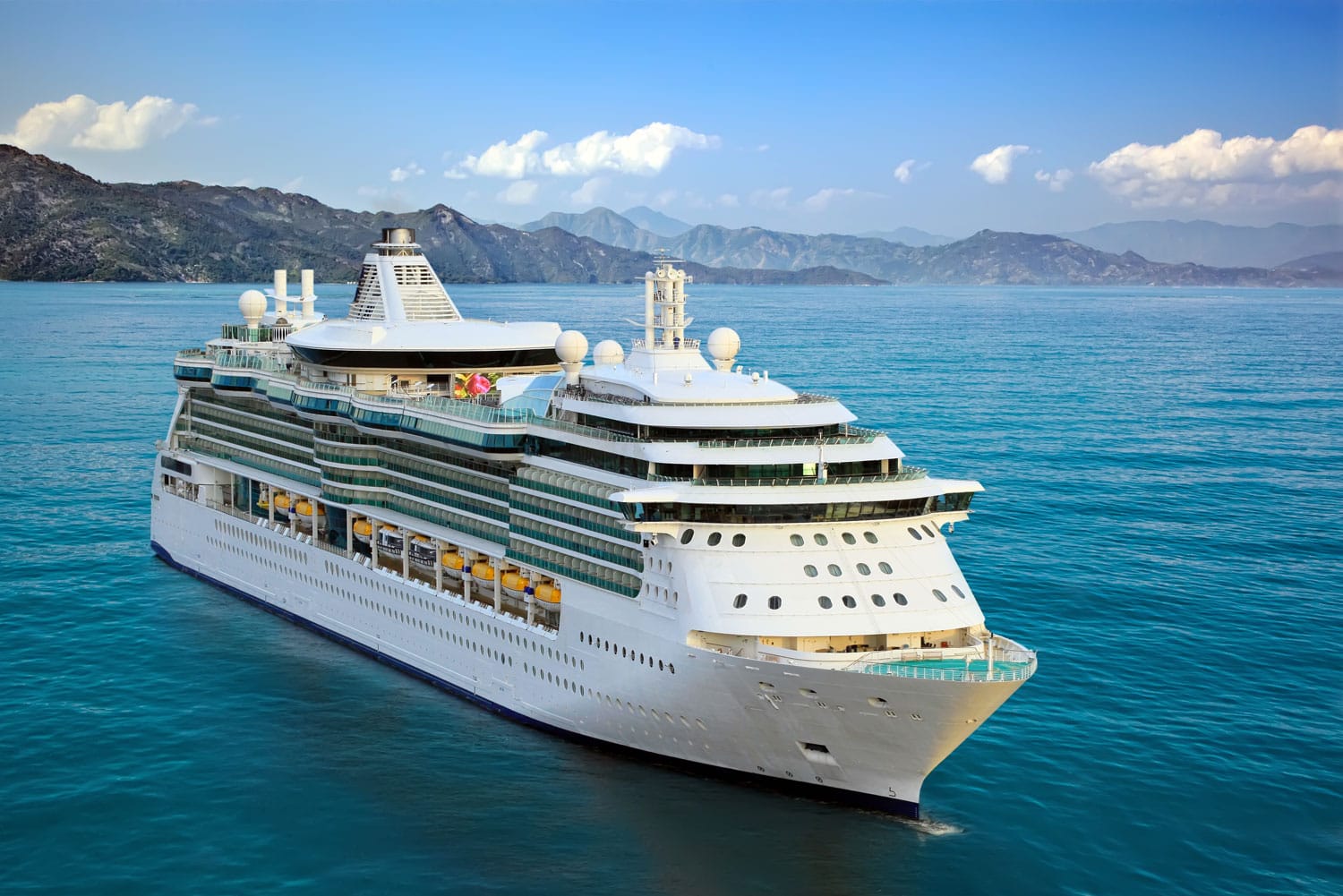 Cruise Ship Sailing from a Port
