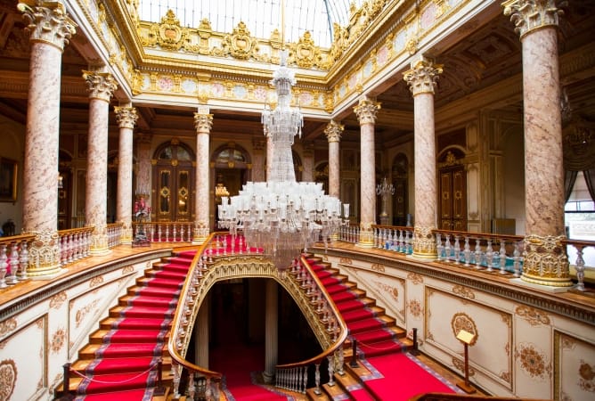 Dolmabahce Palace interior in Istanbul Turkey.