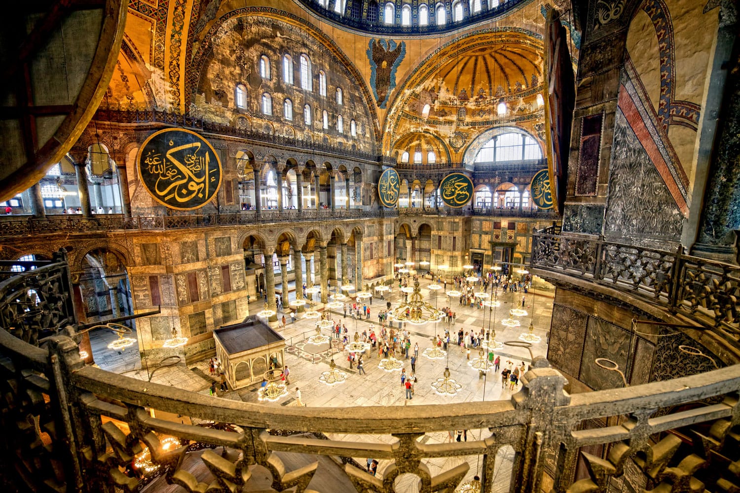 Interior view of the Hagia Sophia in Istanbul, Turkey