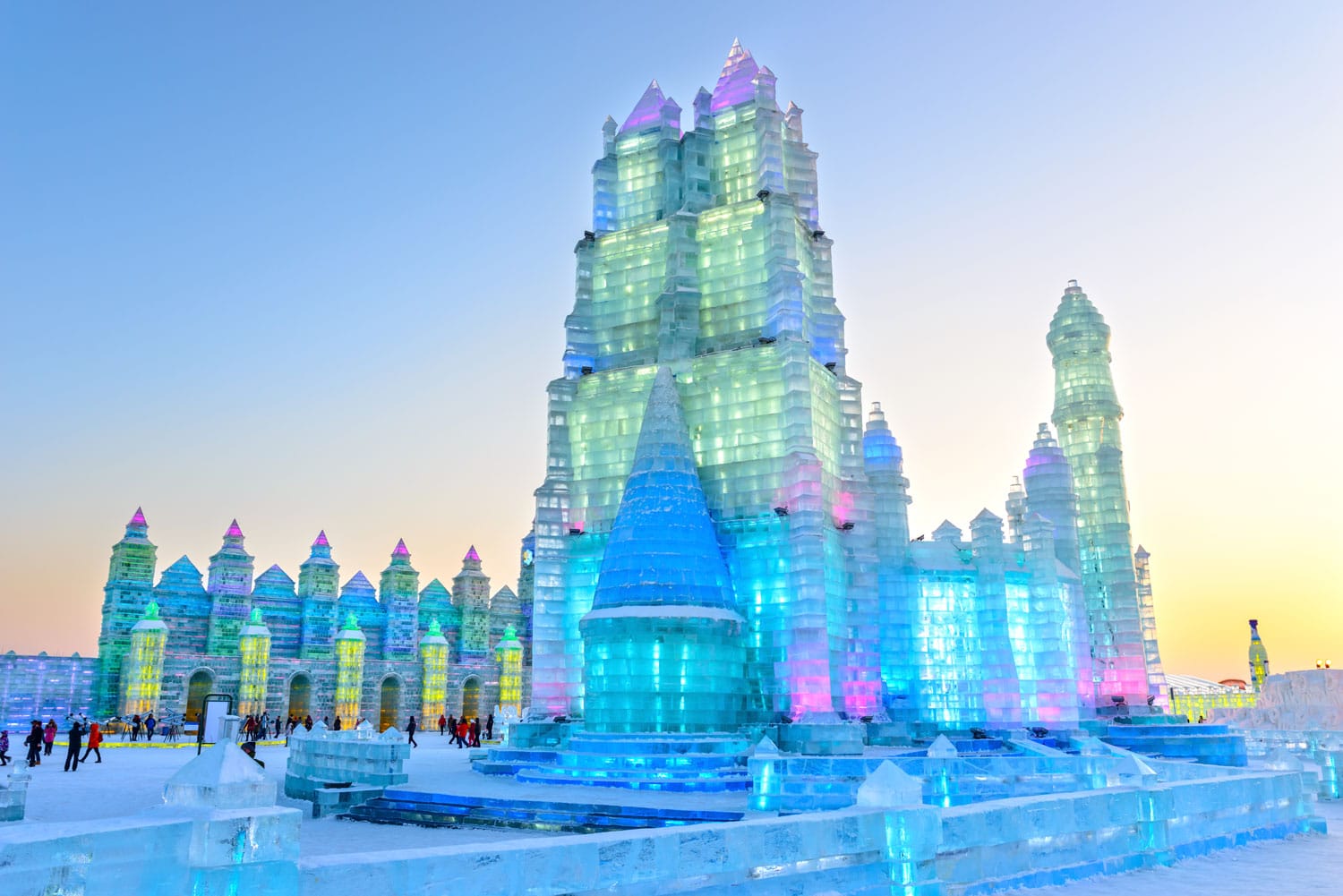 Ice building in Harbin Ice and Snow World, China