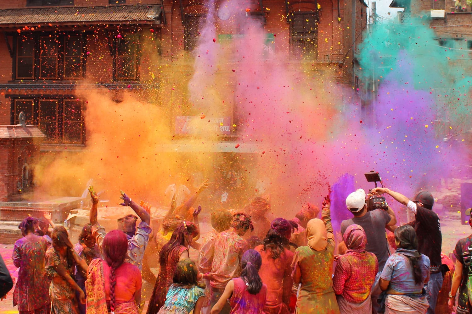 Holi celebration in Nepal or India