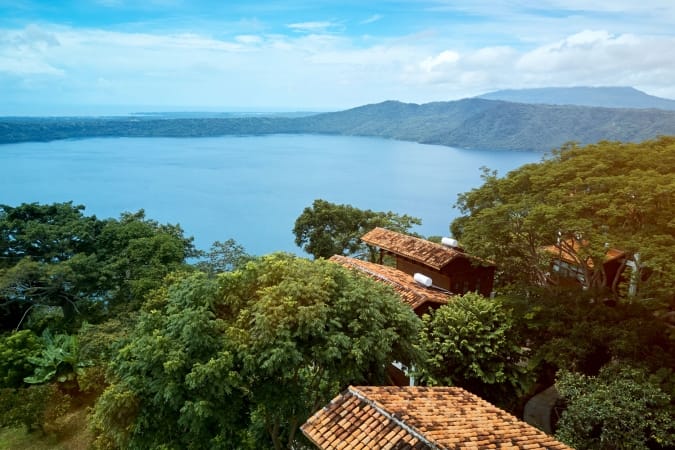 Lagoon Apoyo in Nicaragua on sunny day light