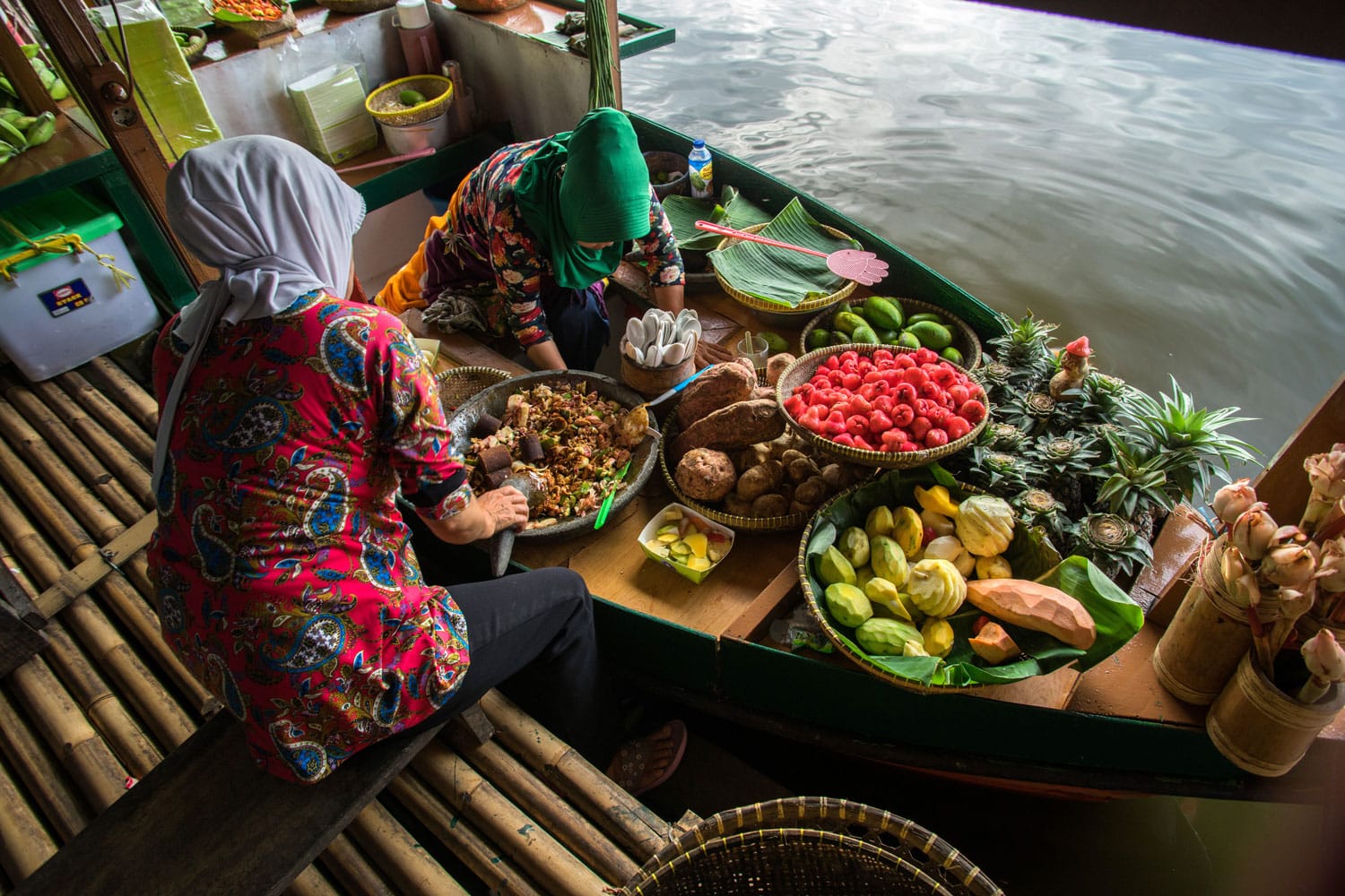 View around the floating market in Lembang, Bandung, Indonesia.