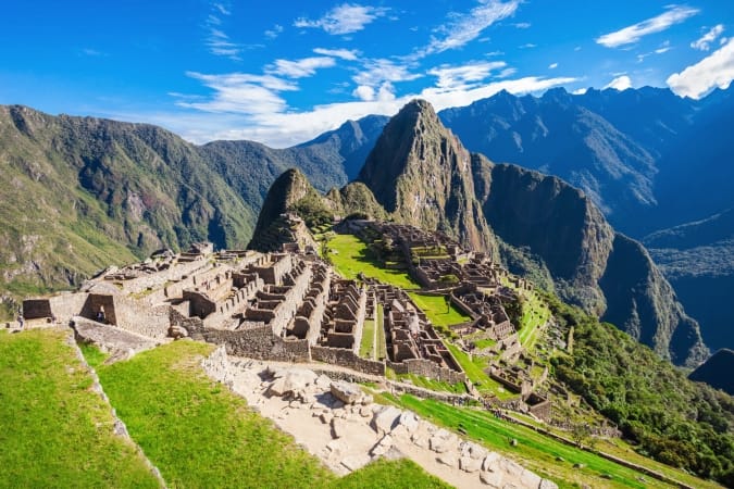 View of the Lost Incan City of Machu Picchu near Cusco, Peru