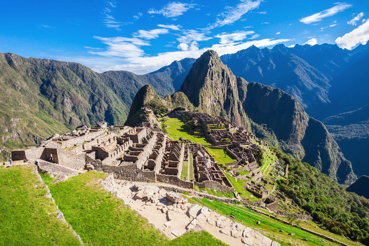 View of the Lost Incan City of Machu Picchu near Cusco, Peru
