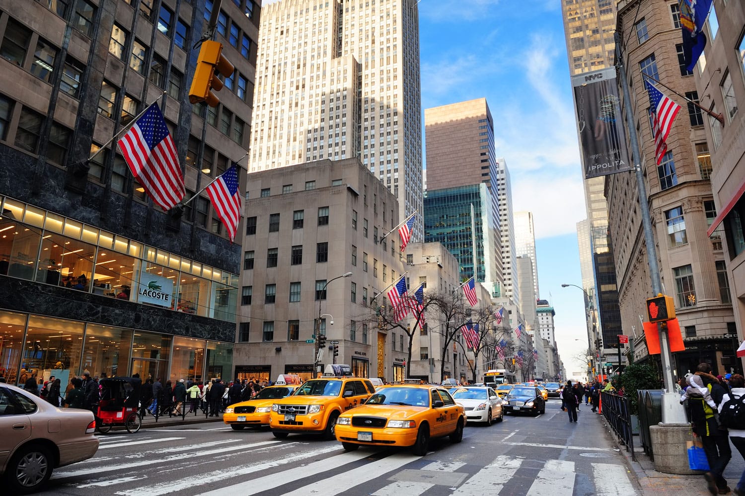 Busy traffic on a street in New York City