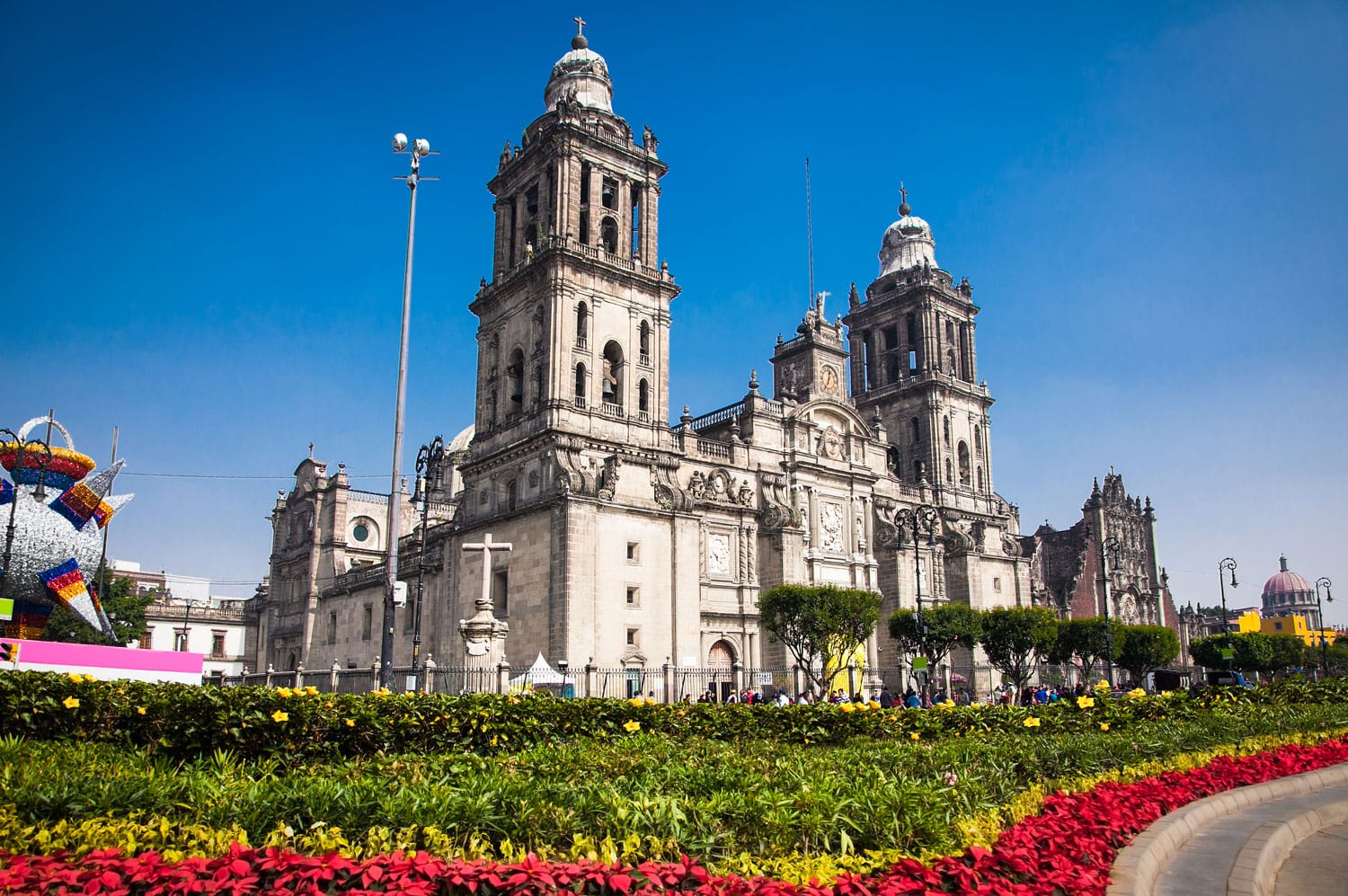 Exterior Metropolitan Cathedral in Mexico City, Latin America.