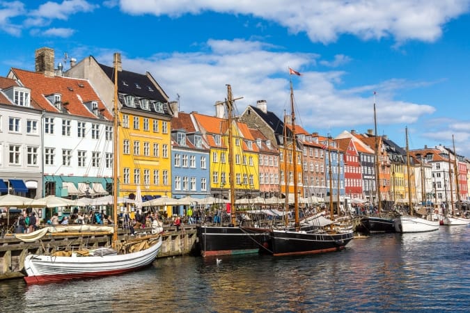 Nyhavn district in Copenhagen, Denmark