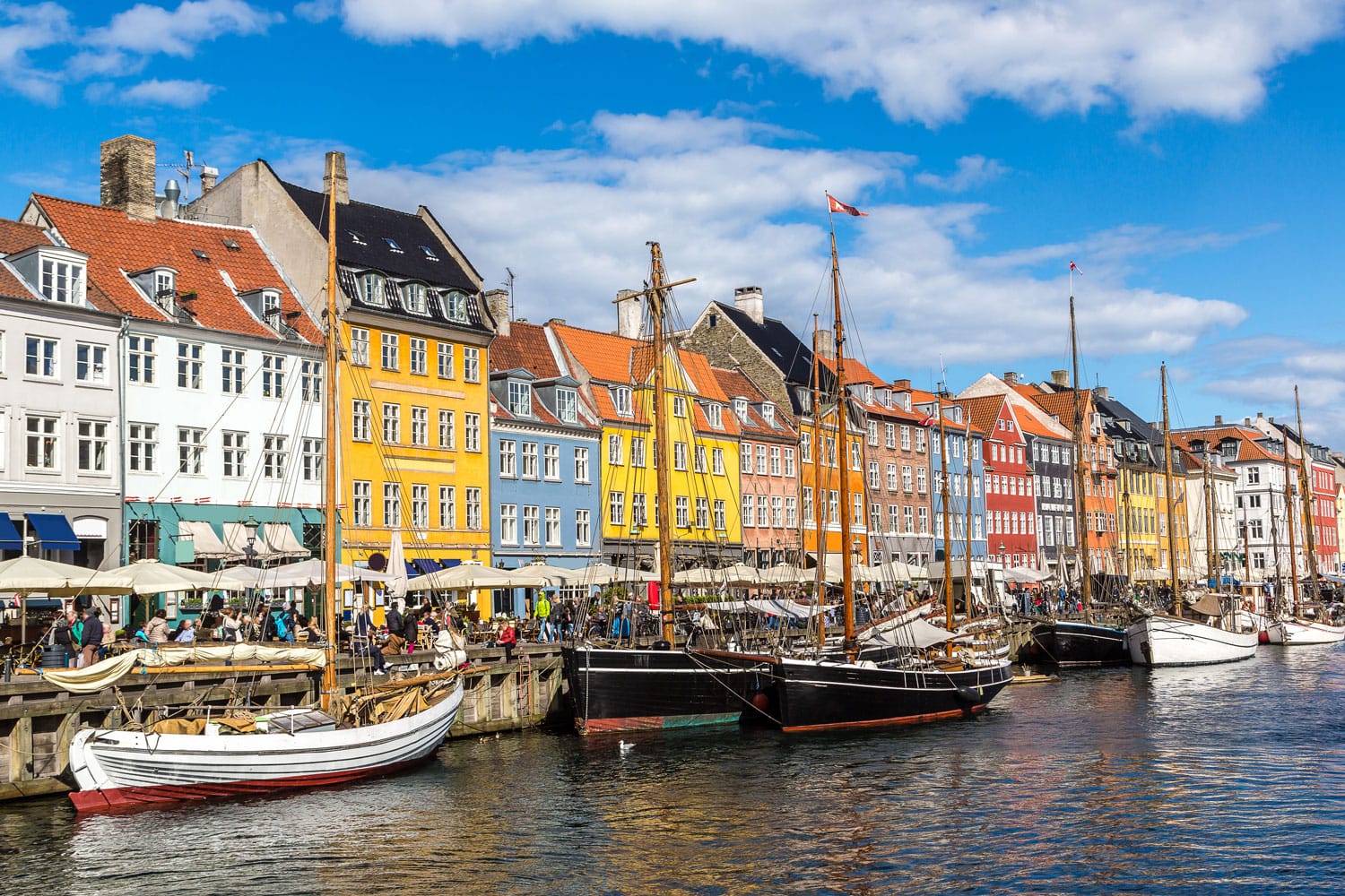 Nyhavn district in Copenhagen, Denmark