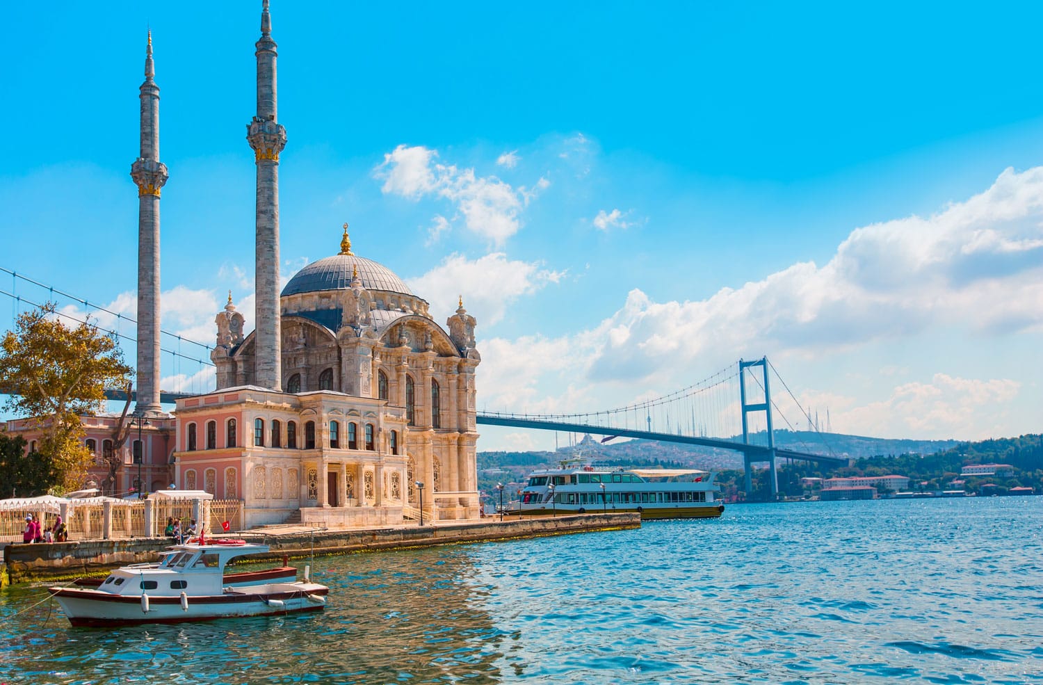 Ortakoy mosque and Bosphorus bridge, Istanbul, Turkey