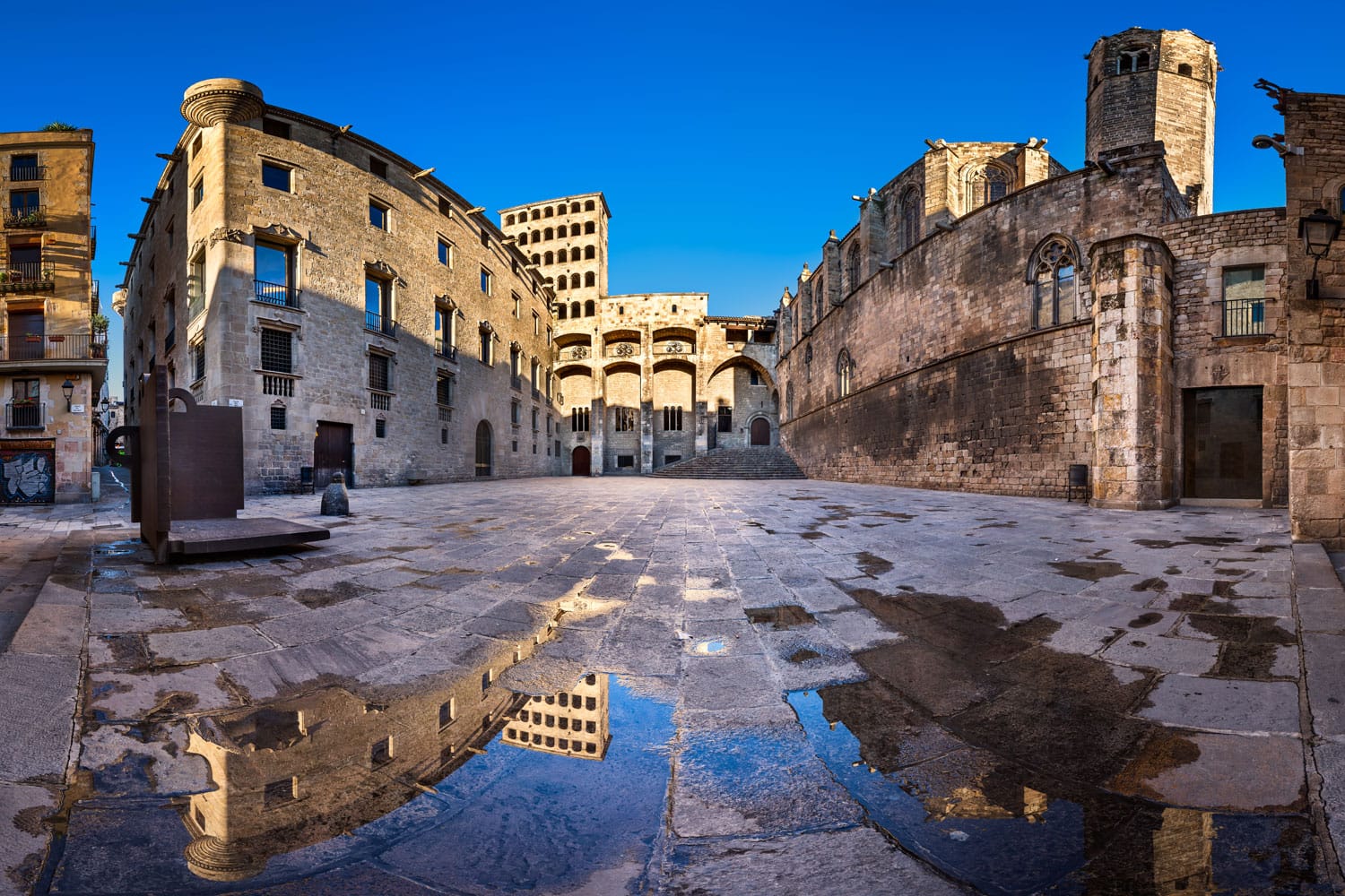 Placa del Rei and Palau Reial Major in Barcelona, Catalynia, Spain