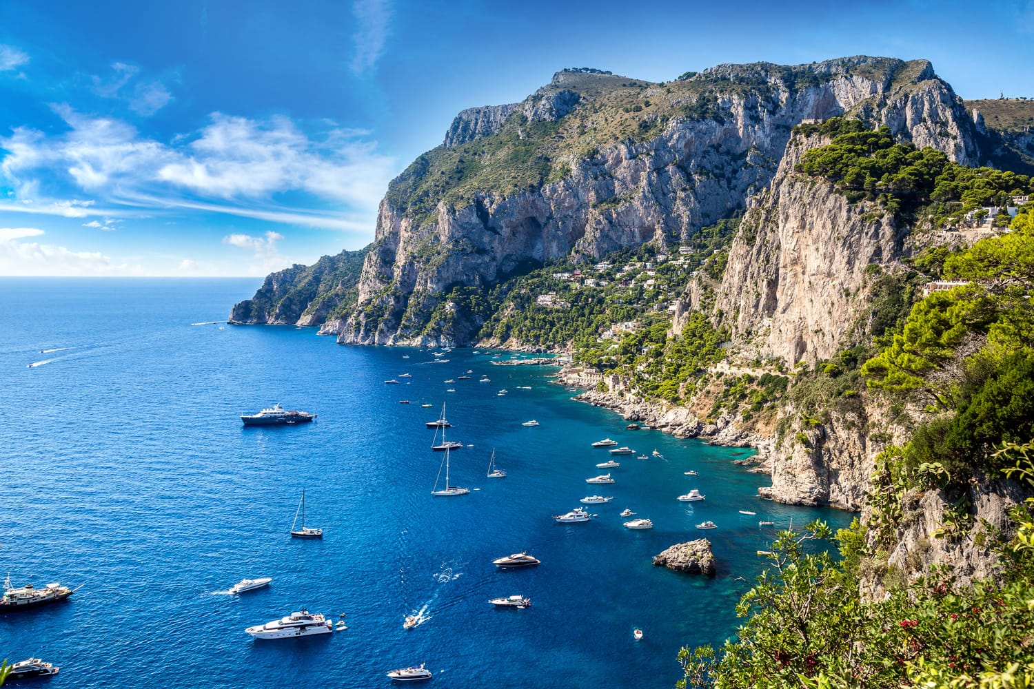 Capri island in a beautiful summer day in Italy