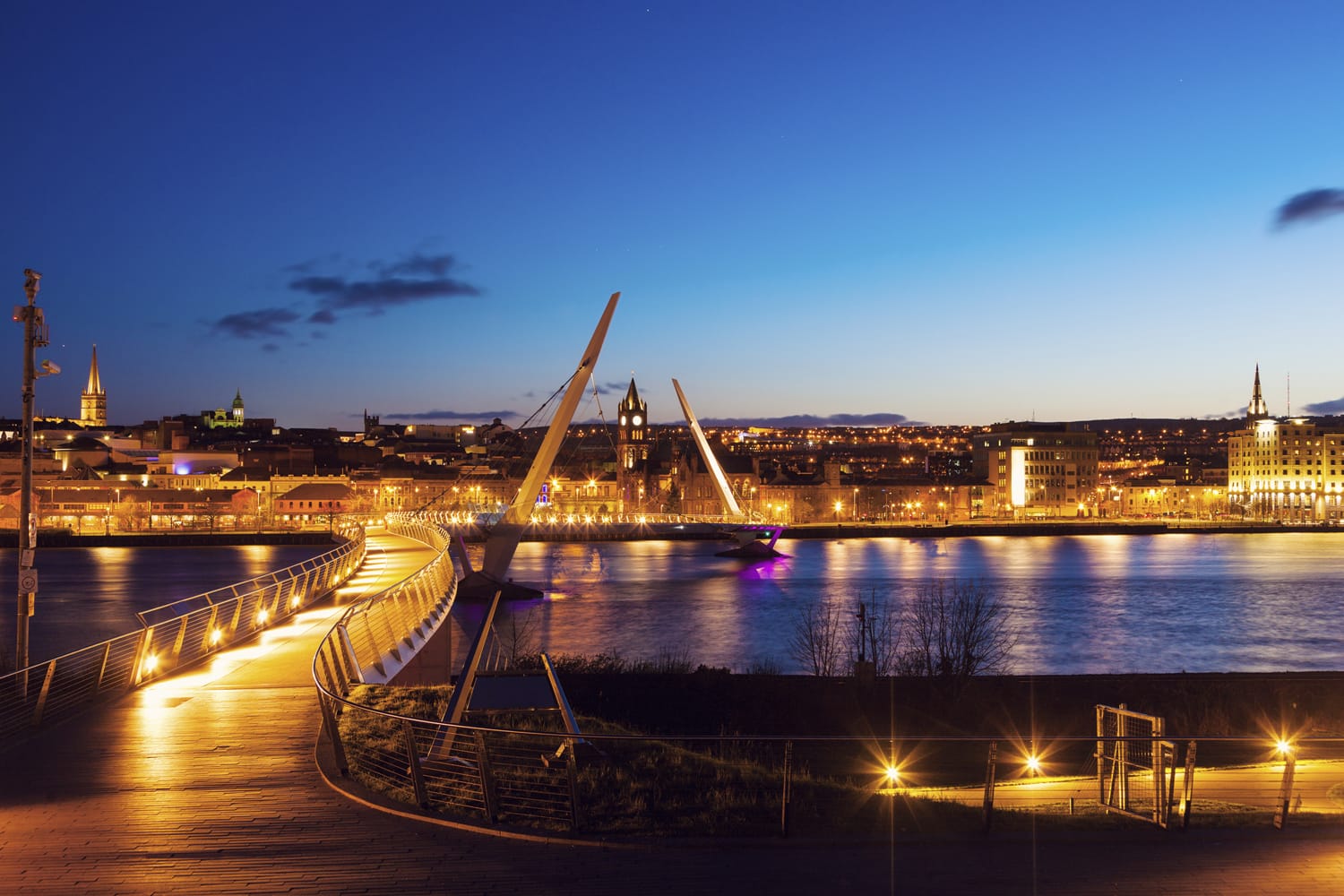 Peace Bridge in Derry. Derry, Northern Ireland, United Kingdom.