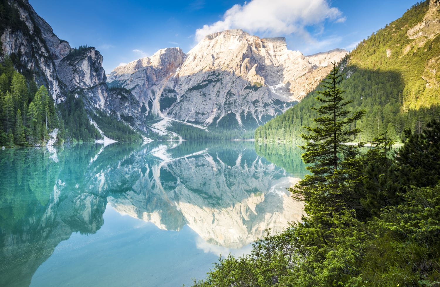 Braies Lake, Dolomites, Trentino Alto Adige, Italy