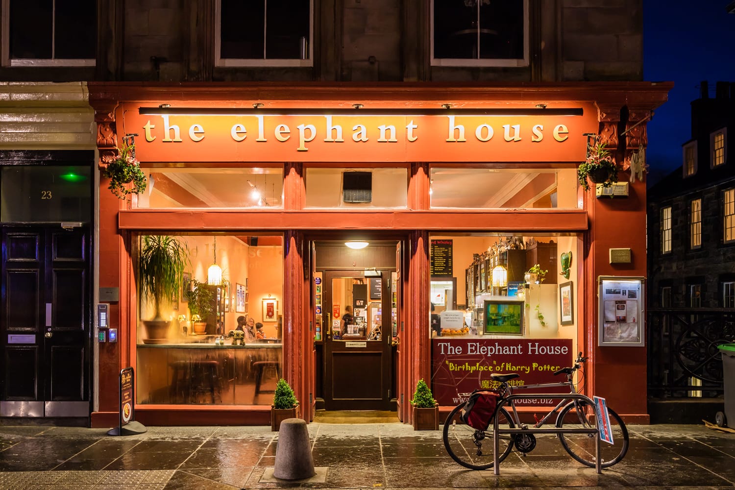 The Elephant house cafe, made famous as the place of inspiration to writer J.K. Rowling, author of Harry Potter.