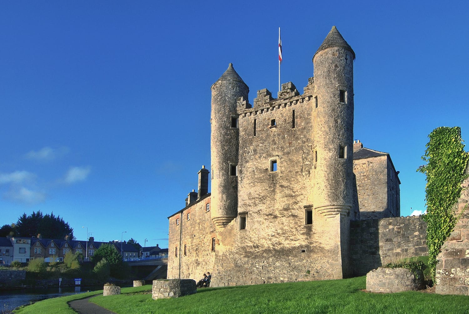 Enniskillen Castle standing on the banks of Lough Erne in Northern Ireland.