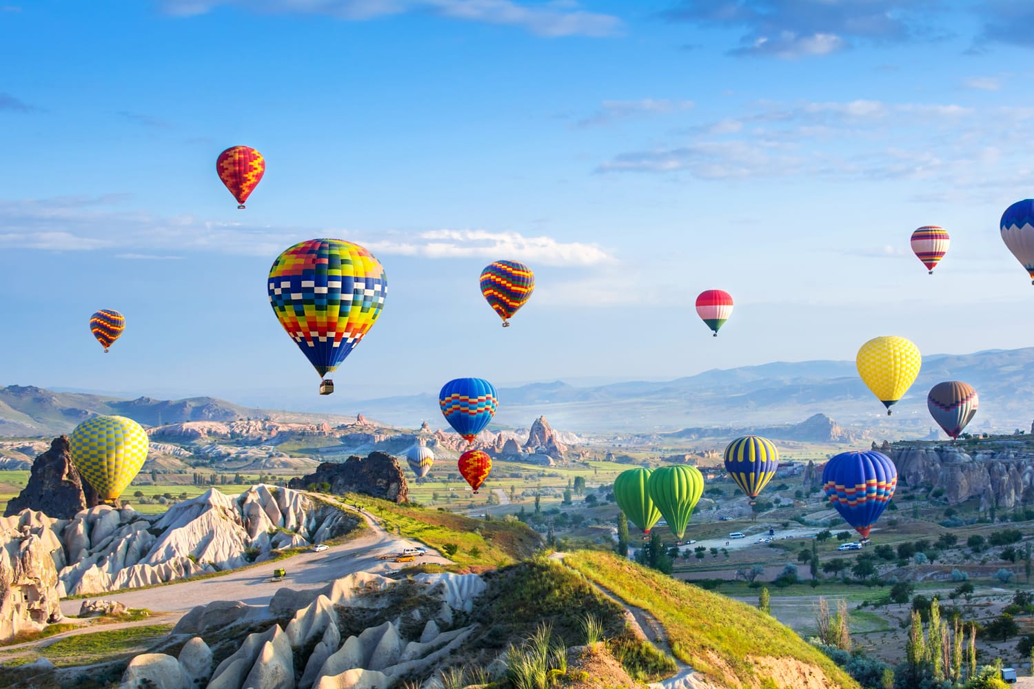 The great tourist attraction of Cappadocia - balloon flight. Cappadocia is known around the world as one of the best places to fly with hot air balloons. Goreme, Cappadocia, Turkey