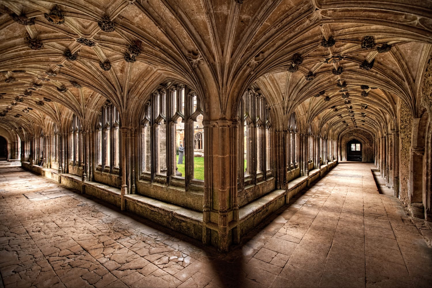 The Cloisters at Lacock Abbey, historic home of William Henry Fox Talbot.This was used as a film location for Hogwarts in the movie Harry Potter and the Chamber of Secrets.