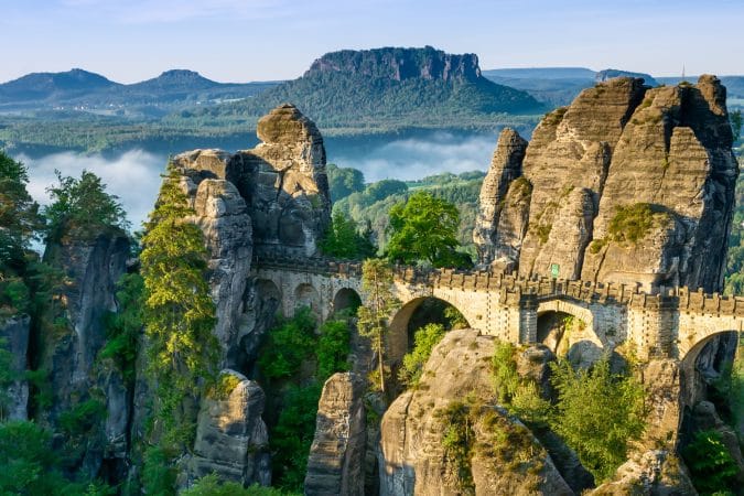 Bridge named Bastei in Saxon Switzerland, Germany