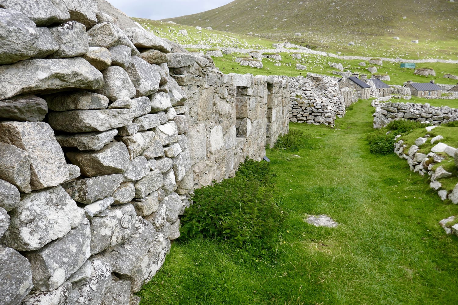 St- Kilda - Main street of the Isle of Hirta - St. Kilda archipelago