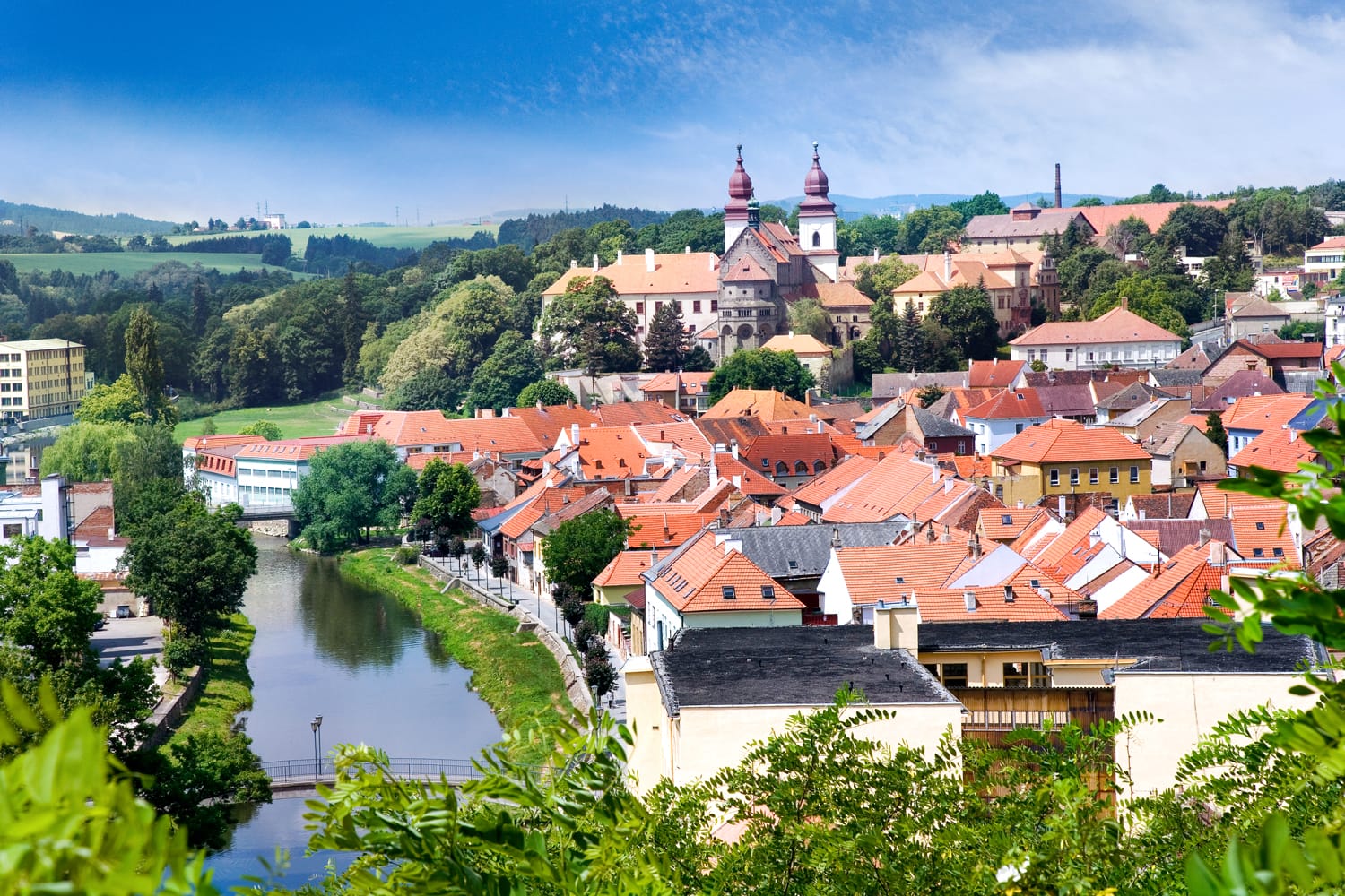 romanesque St. Procopius basilica and monastery, jewish town Trebic (UNESCO, the oldest Middle ages settlement of jew community in Central Europe), Moravia, Czech republic, Europe